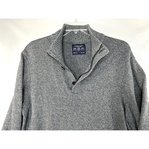 American Eagle Athletic Fit Men's 1/4 Button Zipper Sweater Sz XXL 100% Cotton - Picture 5 of 10
